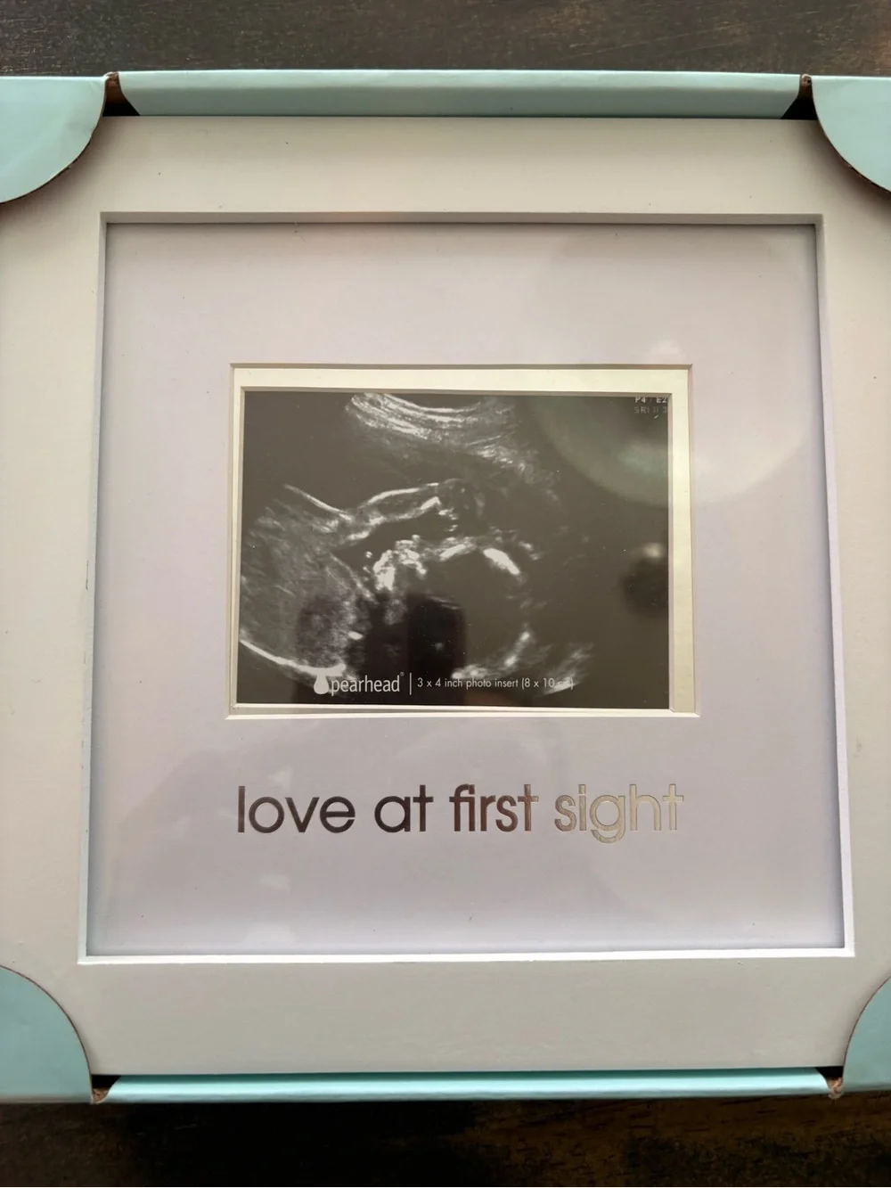 Pearhead Pregnancy Gift Set - White and Light Blue